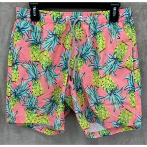 Maamgic Swim Trunks Mens Small Coral Pineapple Hawaiian‎ Beach Tropical Shorts